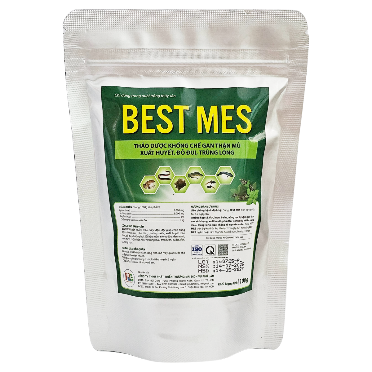 BEST MES - THẢO DƯỢC KHỐNG CHẾ GAN THẬN MỦ, XUẤT HUYẾT, ĐỎ ĐÙI, TRÙNG LONG GÓI 100G