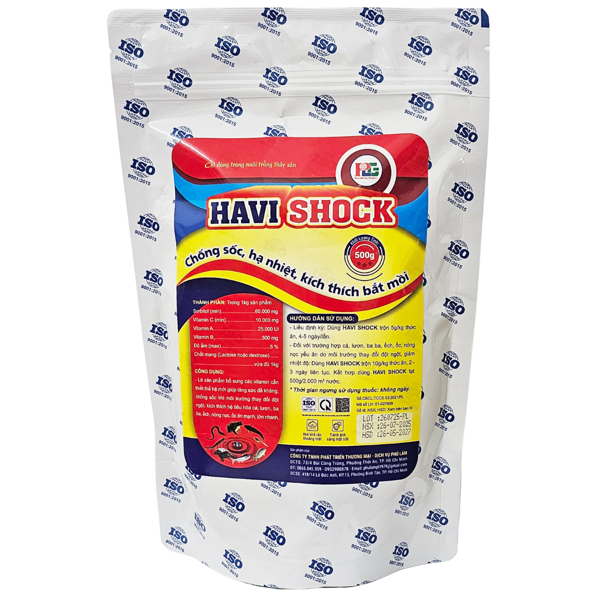 HAVI SHOCK - CHỐNG SỐC, HẠ NHIỆT, KÍCH THÍCH BẮT MỒI GÓI 500G