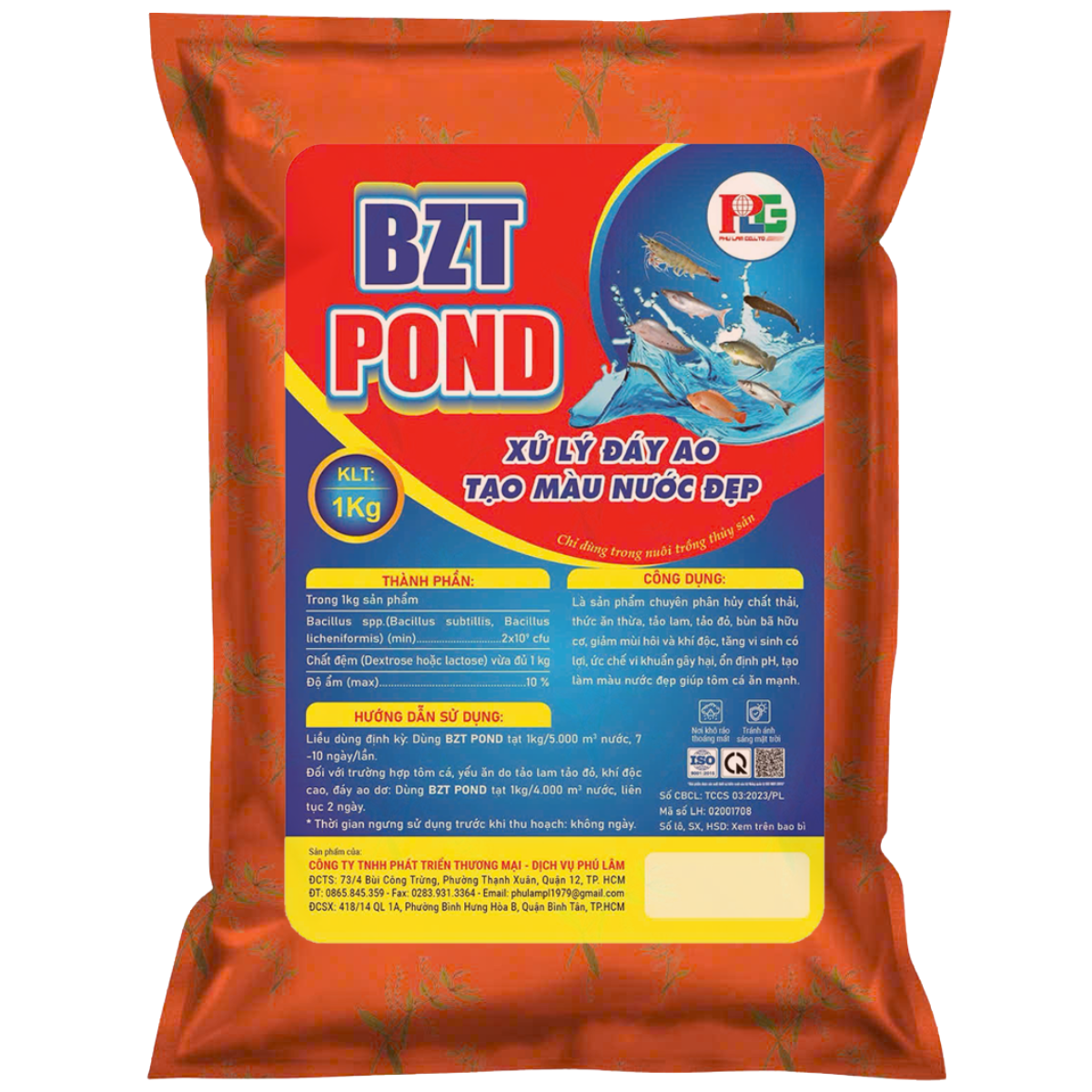 BZT POND - XỬ LÝ ĐÁY AO, TẠO MÀU NƯỚC ĐẸP GÓI 1KG