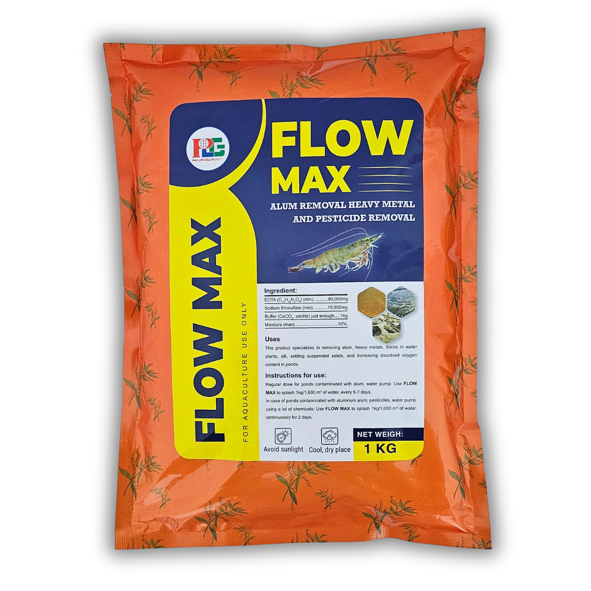 FLOW MAX - KHỬ PHÈN, KHỬ KIM LOẠI NẶNG, HÓA CHẤT THUỐC TRỪ SÂU GÓI 1KG